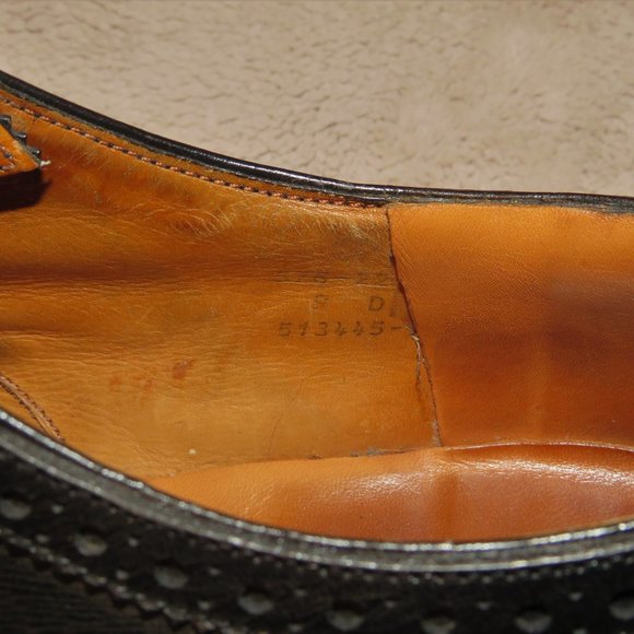 JM Weston 576 Long Wingtip Black Boxcalf Leather Men's Derby US 10 D UK 9 D - Picture 9 of 10